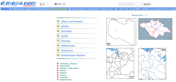 d-maps: kostenlose Landkarten