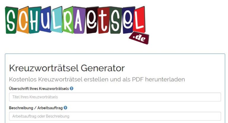 Kreuzworträtsel erstellen - Medienfundgrube